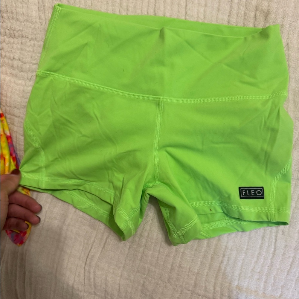 Fleo Women's Vibrant Lime Athletic Shorts